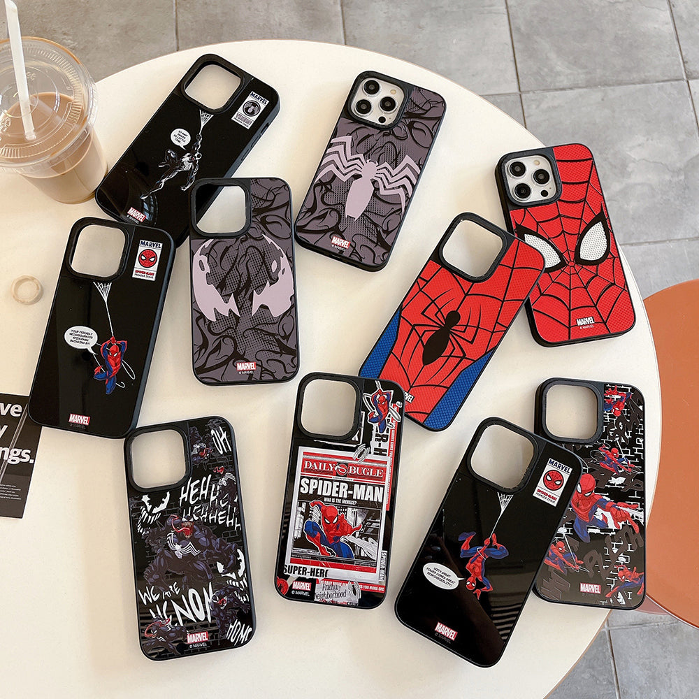 Bronzing Marvel Spider-Man Iron Man Phone Case