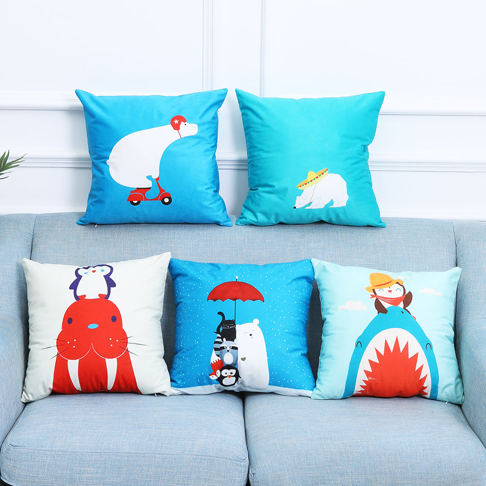 Cartoon animals polar bear penguin pillow cafe car cushion