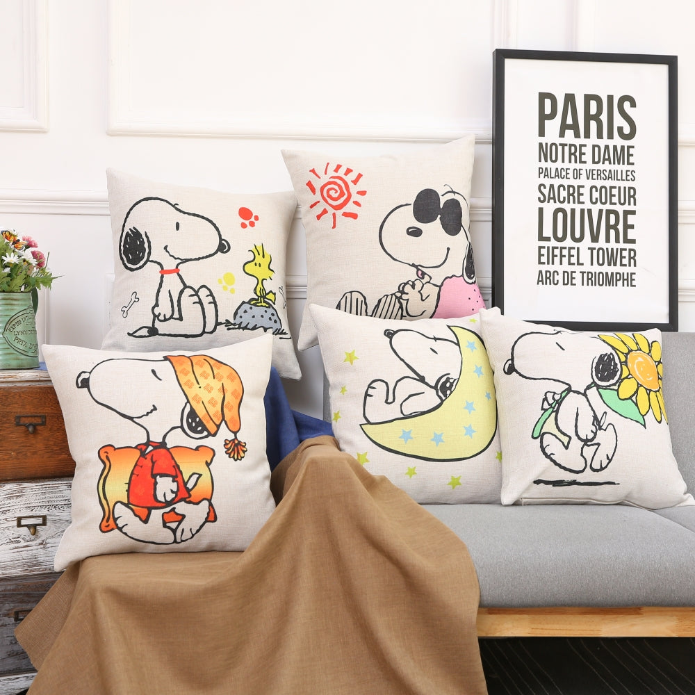 Snoopy cartoon dog cotton and linen pillow sofa car cushion cushion