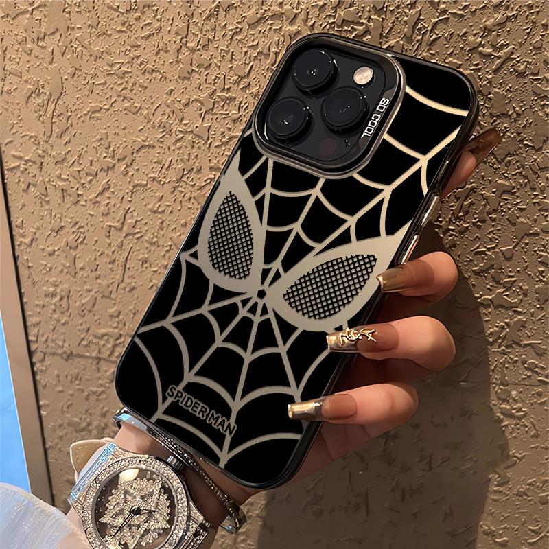 Bronzing Marvel Spider-Man Iron Man Phone Case