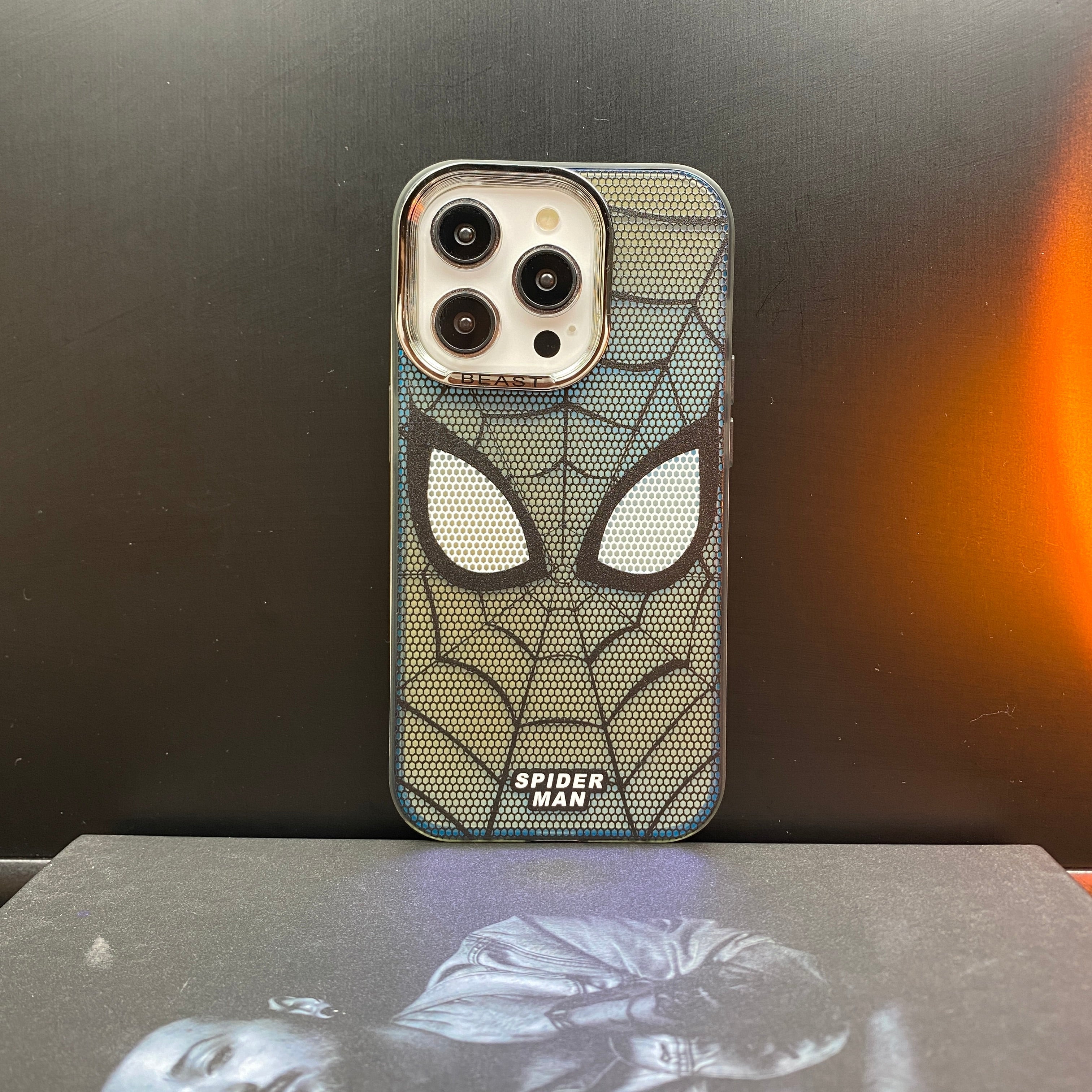 Bronzing Marvel Spider-Man Iron Man Phone Case