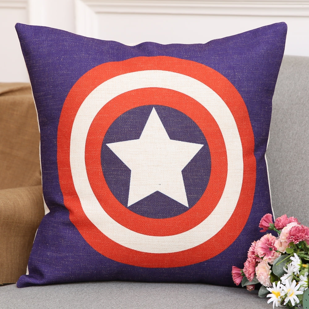 Superhero Pillow Cover Captain America Cafe Car Cushion